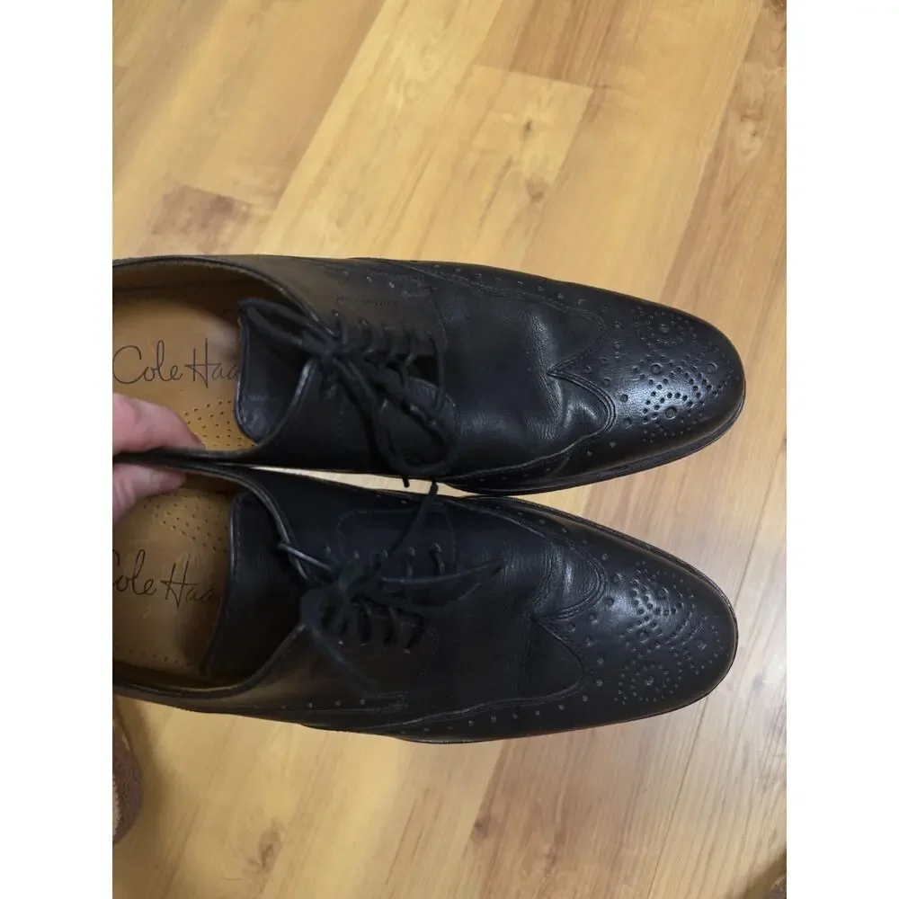 Cole Haan Mens BlK Leather Oxford Dress Shoes Sz 9M